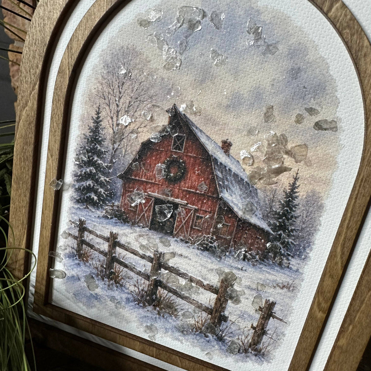 Home for Christmas Red Barn | Canvas Artwork