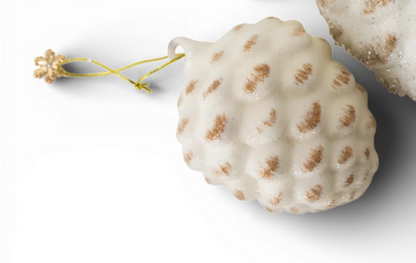 Cream/Gold Pinecone Ornament
