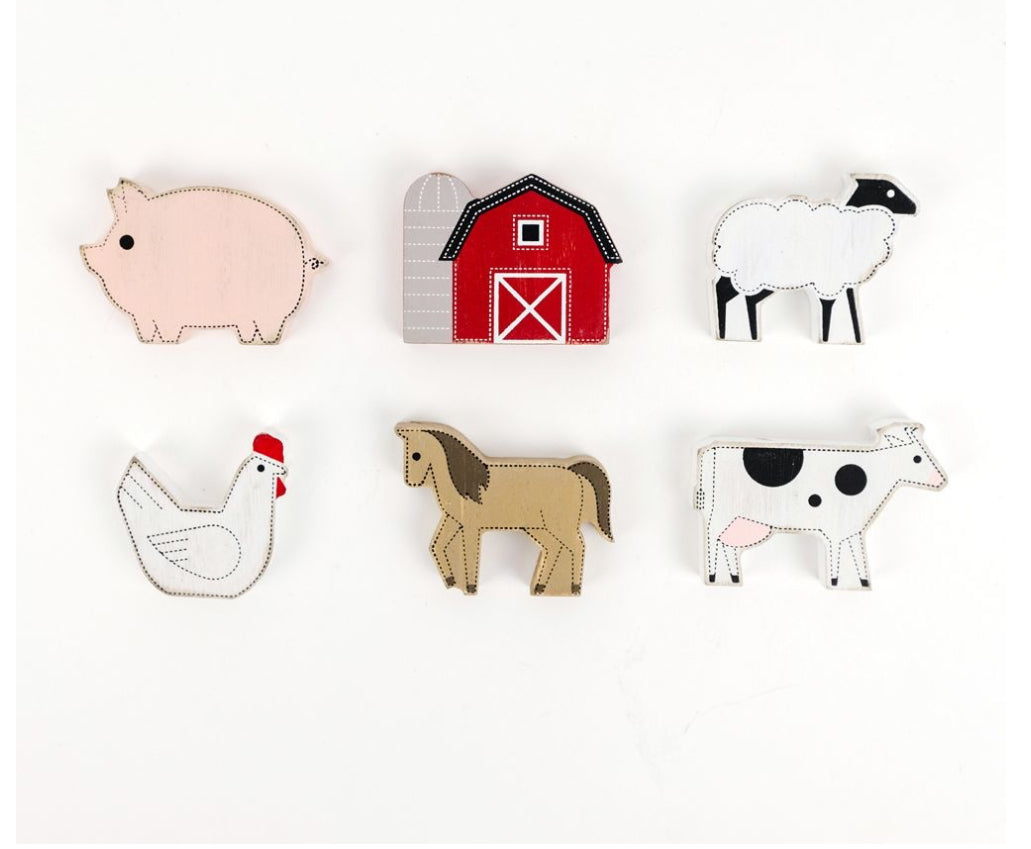 Farm Wood Shapes set of 6