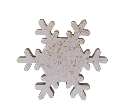 Mango Wood Snowflake w/Gold Foil