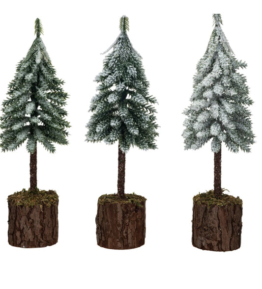 Fir Tree w/Wood & Moss Base