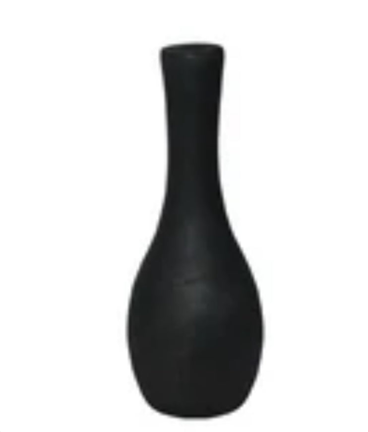 Black Wood Slim Vase