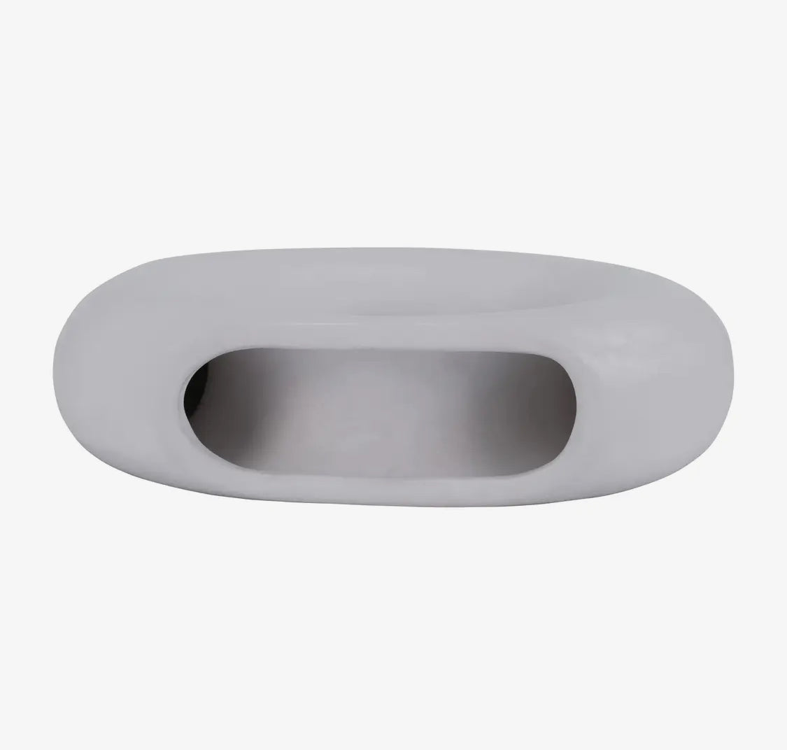 5” White Ceramic Round Cut-Out Vase