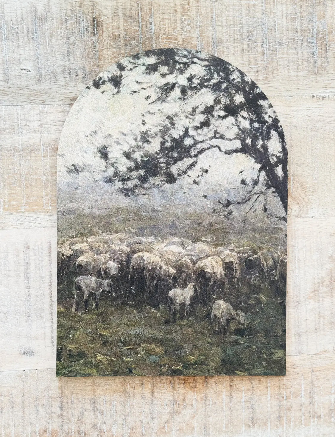 5”x7” Moody Sheep Wood Arch