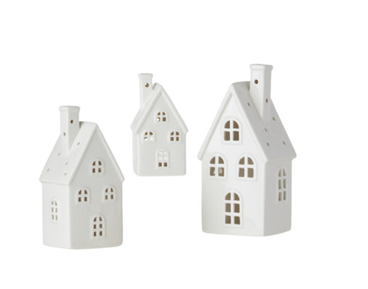 White Ceramic Houses-Small