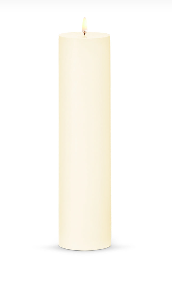 3”x12” Ivory Pillar Candle