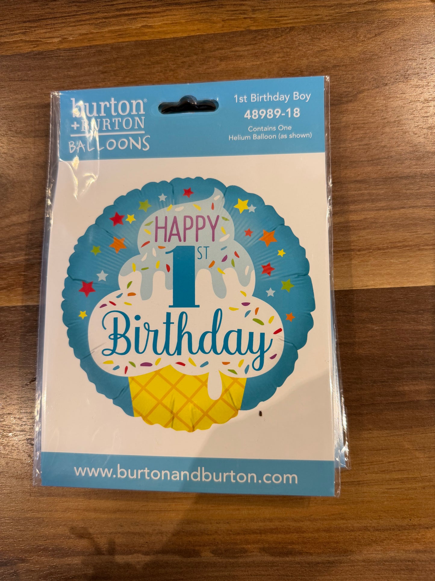18” Happy 1st Birthday Mylar Balloon