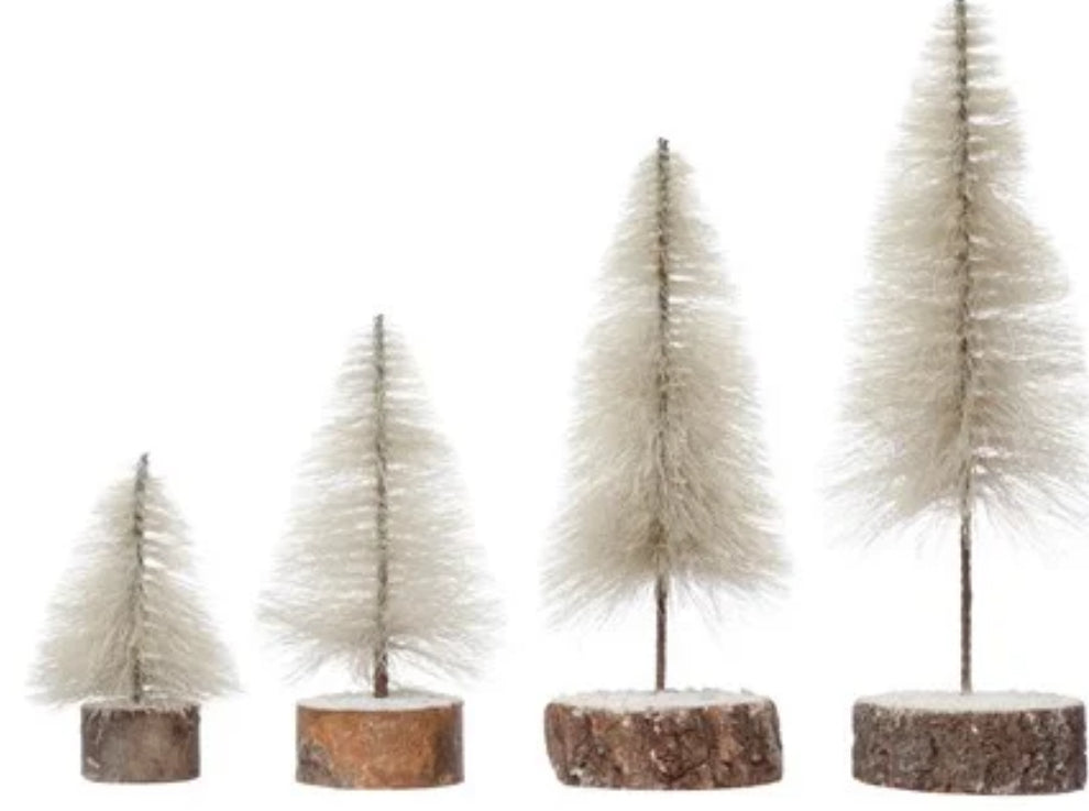 String Trees w/Wood Slice Base-Sm