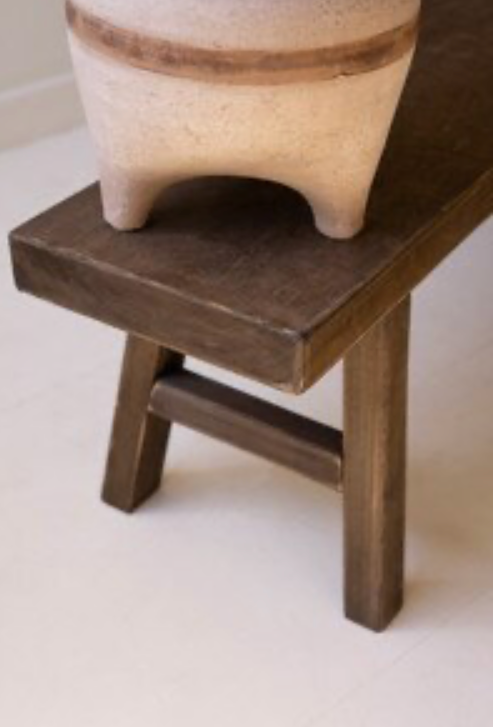 Dark Brown Wood Bench