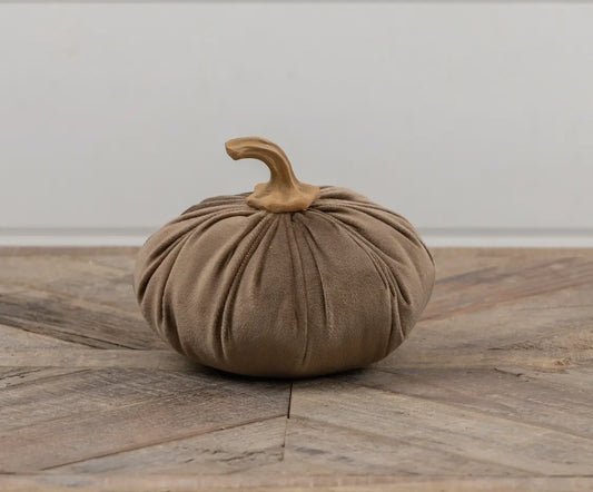 5.5” Brown Fabric Pumpkin