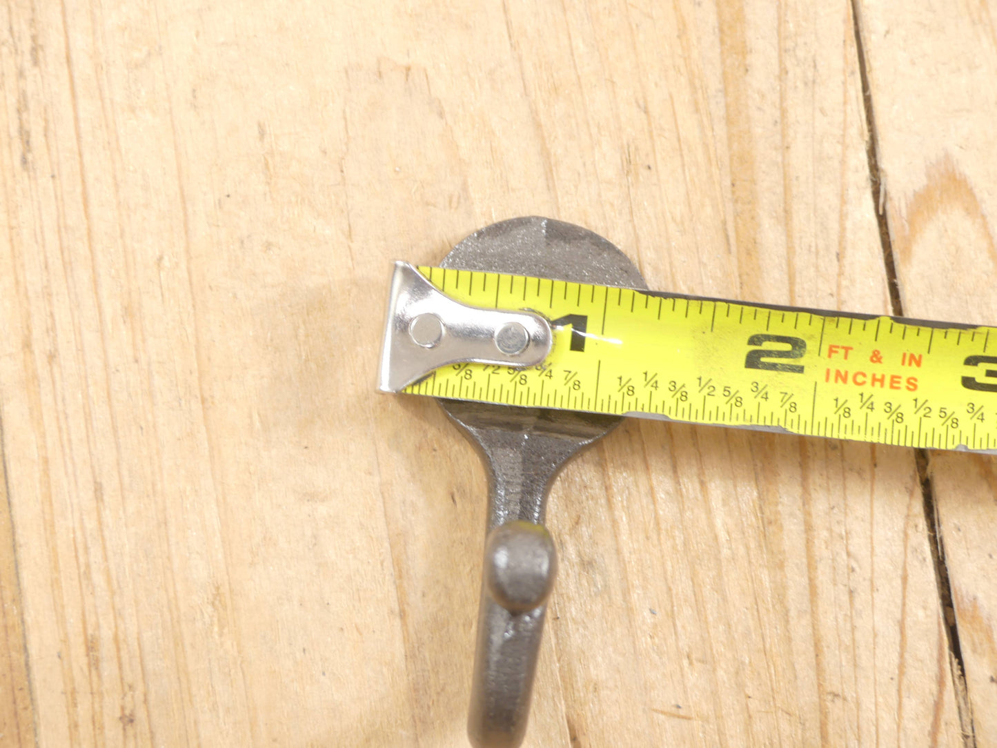 SMALL GLAZED IRON HOOK, 2 1/2" LONG