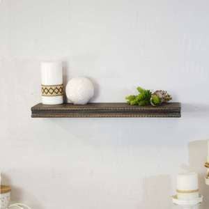 VIP Wood 16 in. Black Rectangular Floating Shelf