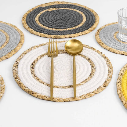 Hand-Woven Heat Resistant Rattan Cotton Rope Placemat