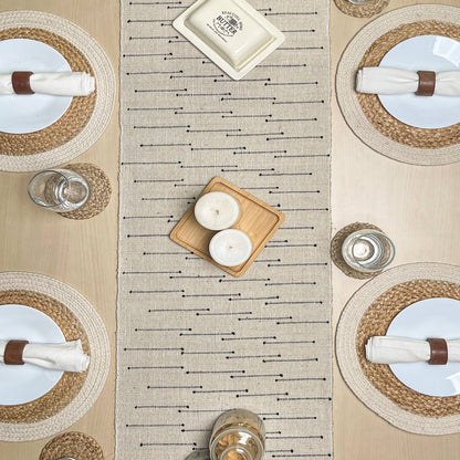 SEDONA TABLE RUNNER, NATURAL-BLACK, 14''x72''