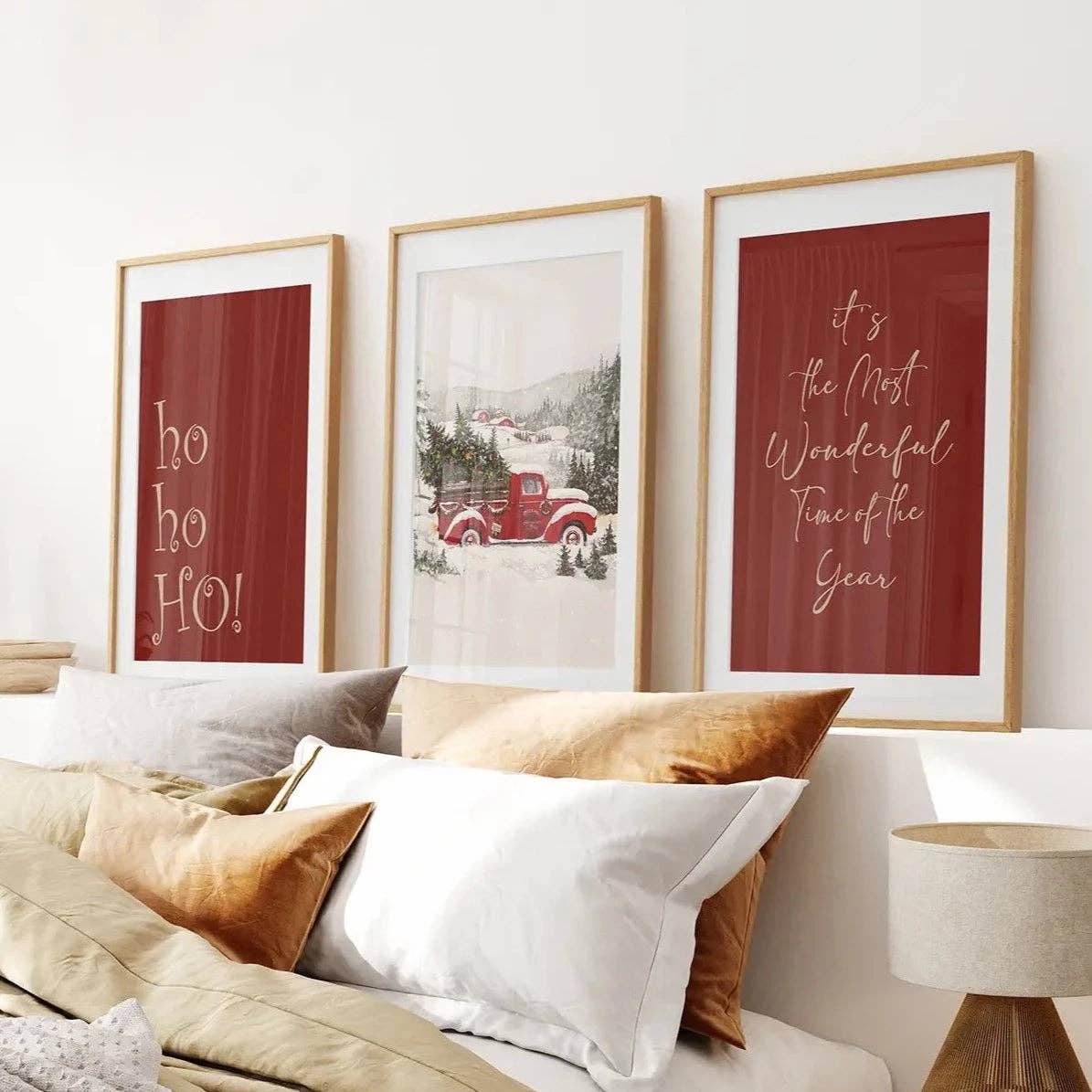 8”x10” Winter Holiday Decoration Art- Set/3-No Frame