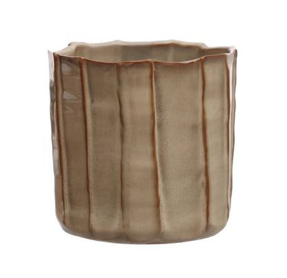 Stoneware Pleated Planter