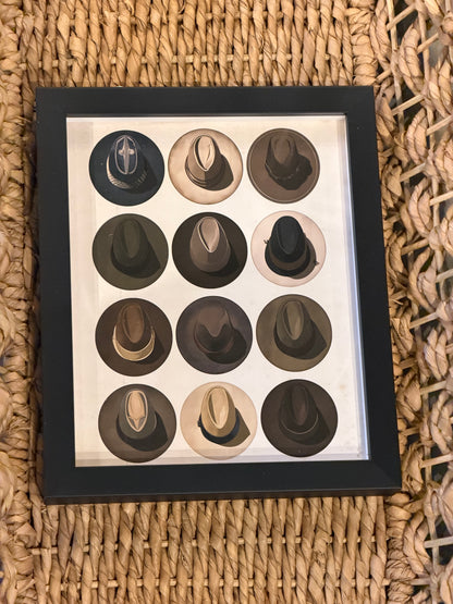 8” x 10” Vintage western Cowboy Hats poster