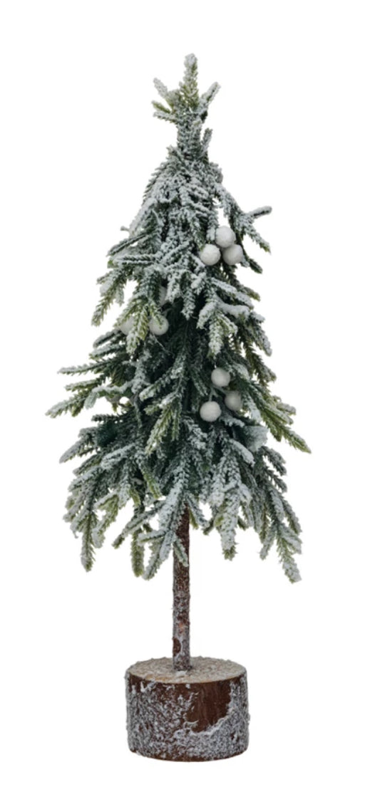 Faux Fir Tree w/Wood Bas