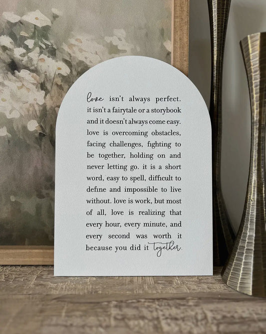 11”x15” Love Isn’t Always Perfect