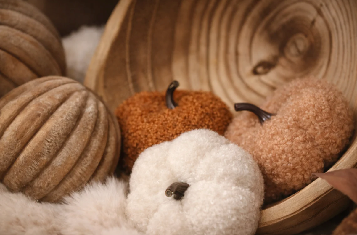 2.75” Set/3 Plush Pumpkin Set
