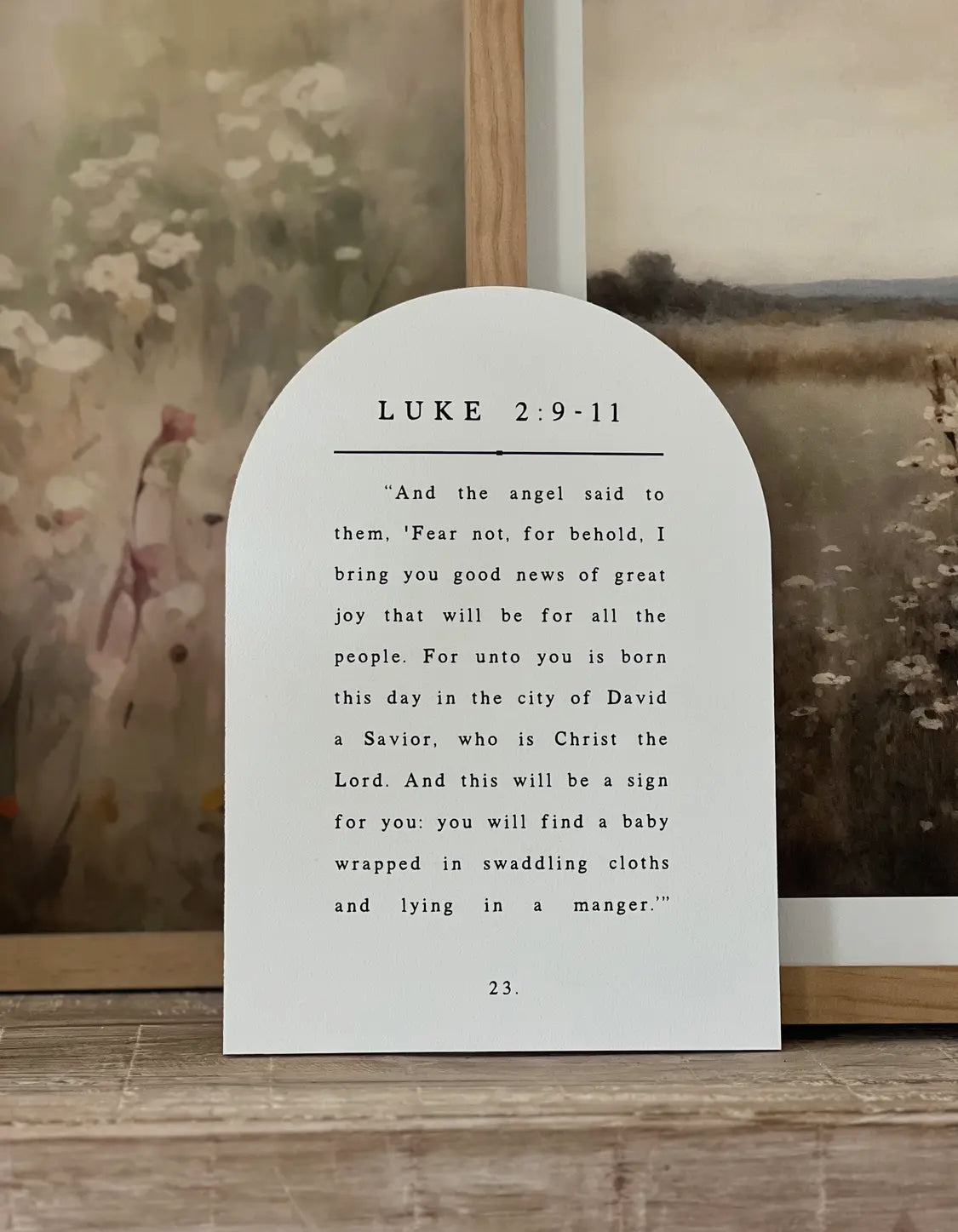 11”x15” Luke 2 Book Page Arch Wood Print