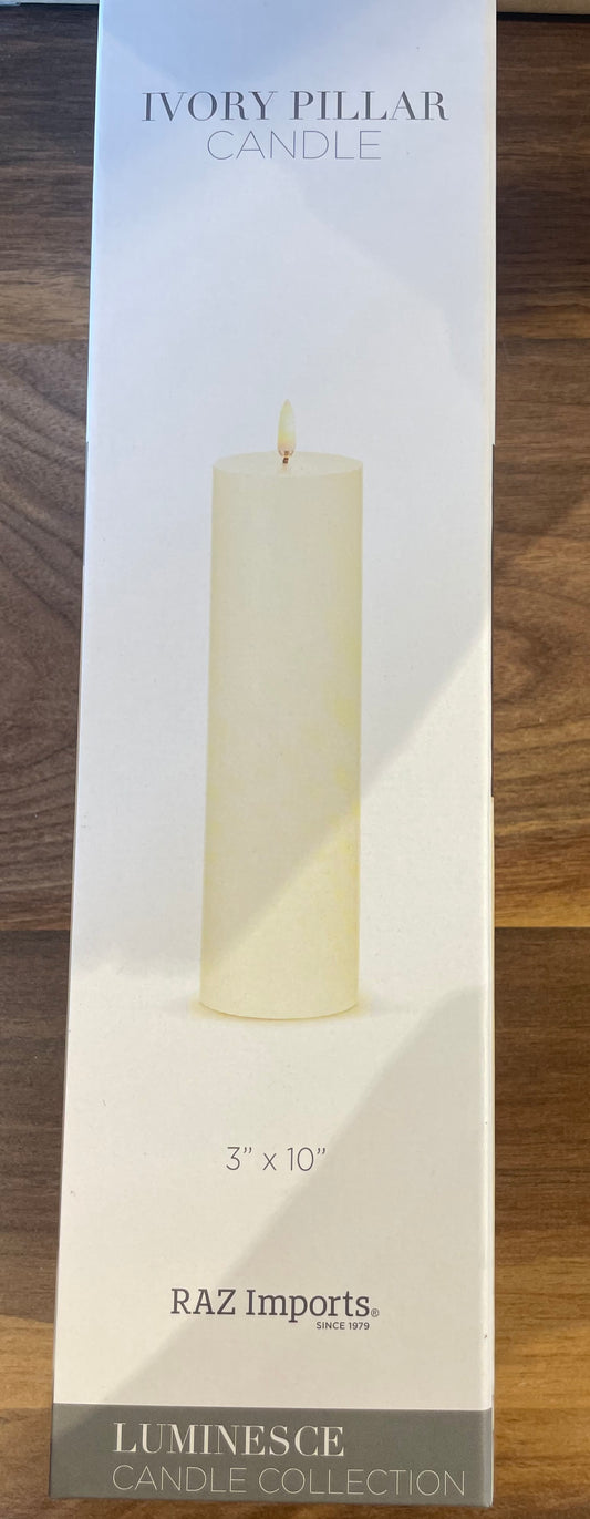 3”x10” Ivory Pillar