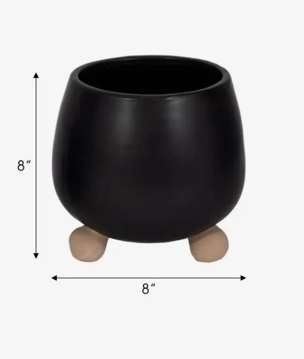 8” Ceramic Knobby Feet Planter