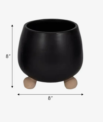8” Ceramic Knobby Feet Planter