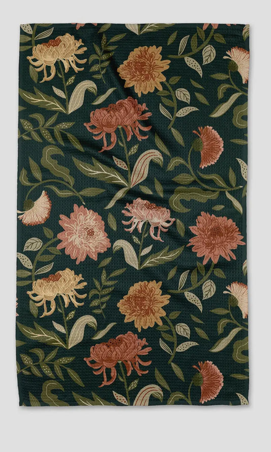 Chrysanthemums in November Tea Towel