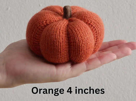 4” Orange Cozy Knit Pumpkin