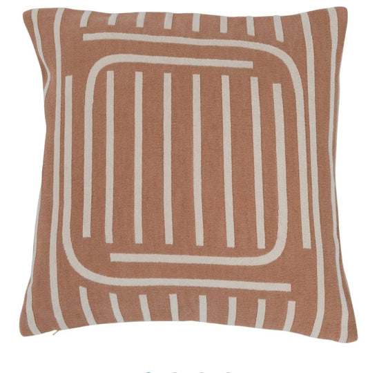 Woven Cotton Reversible Lines Pillow