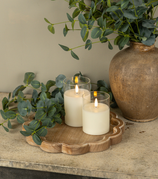 11.25” Scalloped Wood Tray