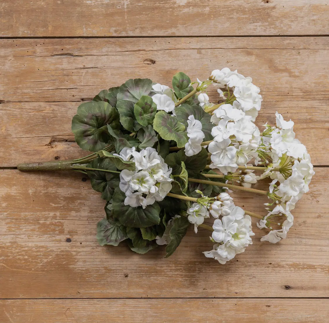 19.5” White Geranium Bush