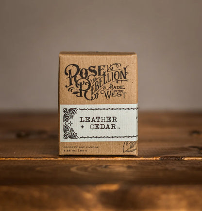 Leather + Cedar Candle 2 oz.-Drifter