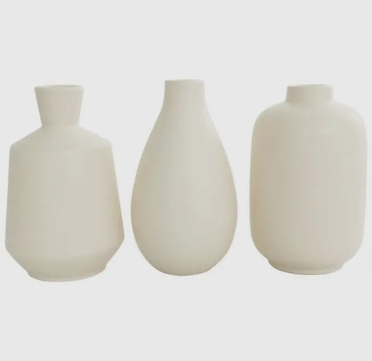 Minimalistic Cream Ceramic Vase-3 Asst.
