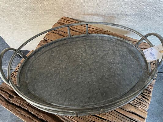Galvanized Oval Metal Tray