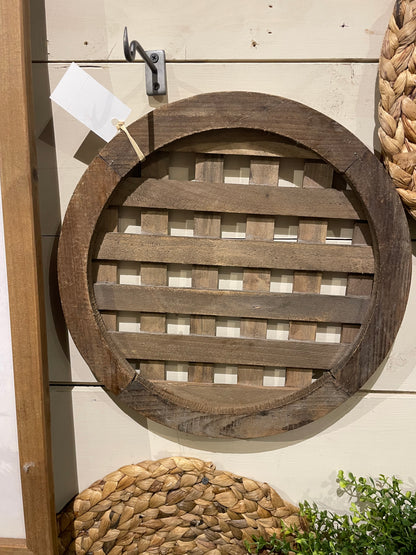 Rustic Wood Round Lattice Hanging