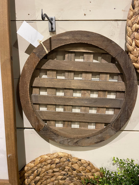 Rustic Wood Round Lattice Hanging