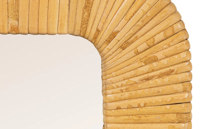 20-1/4” Square Rattan Wrapped Framed Wall Mirror