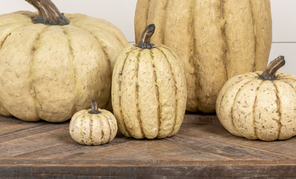 7.5” Cream Tall Pumpkin