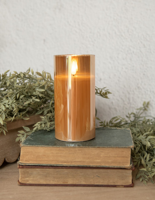 6” Champagne Glass 3D Flame Candle