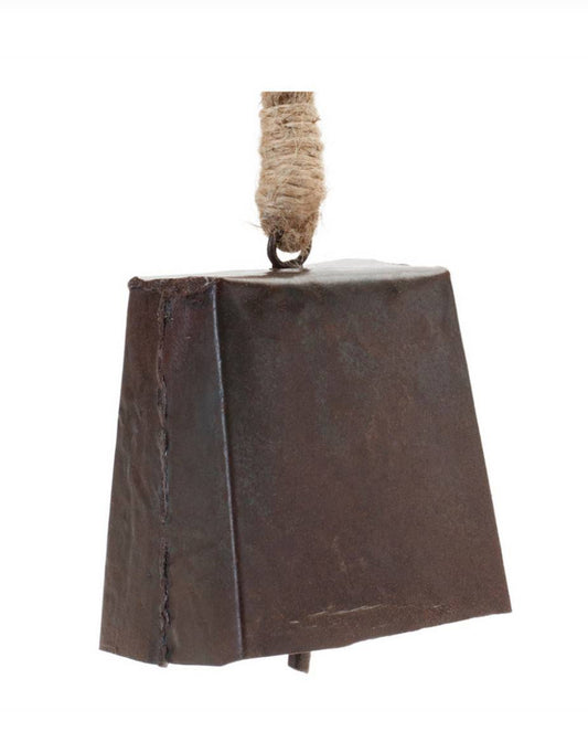 Rustic metal Bell Ornaments w/Jute HangerHanger