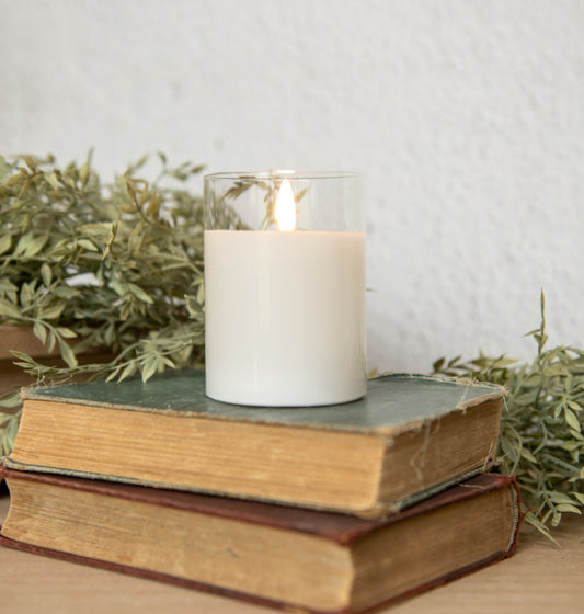 4” Glass 3D Flame Candle