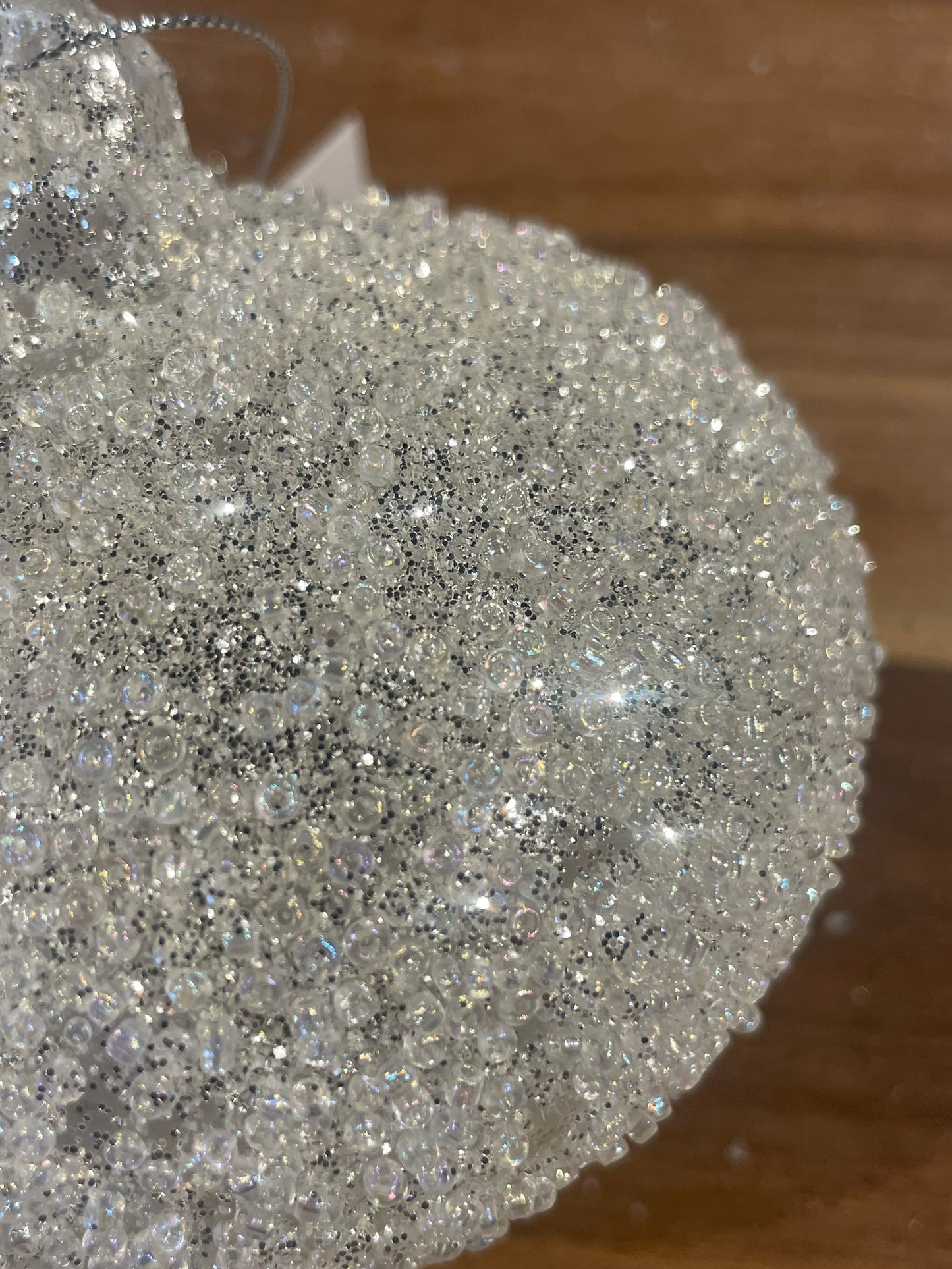 White Sparkle Glass Ornament-3Asst.