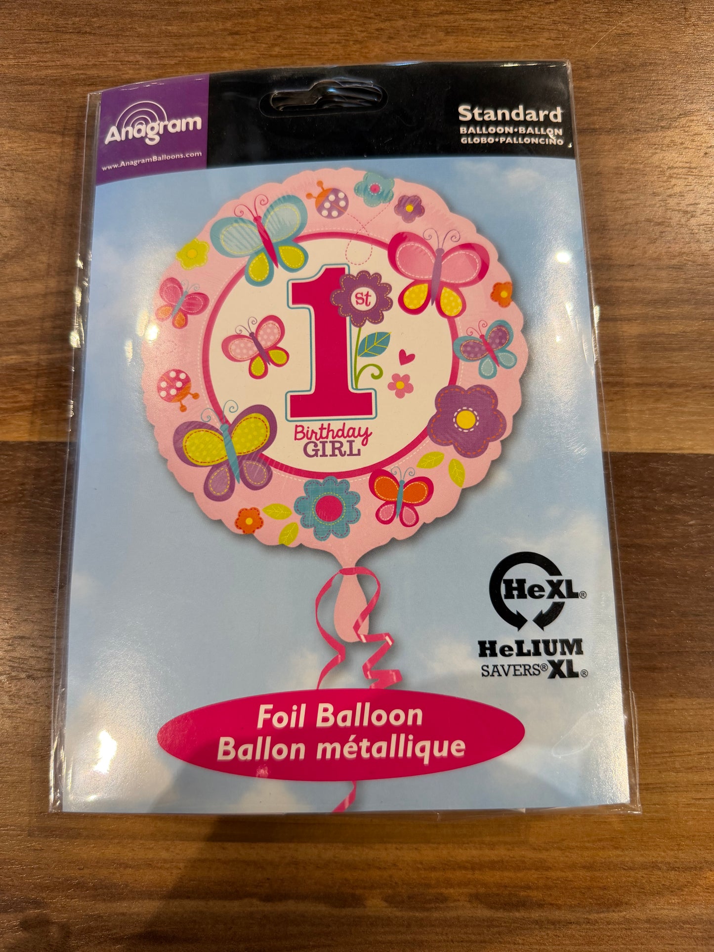 18” 1st Birthday Girl Mylar Balloon