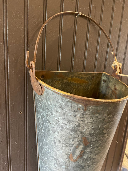 Rustic Galvanized Wall Bucket