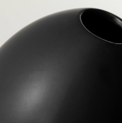 Modern Matte Black Oval Vase