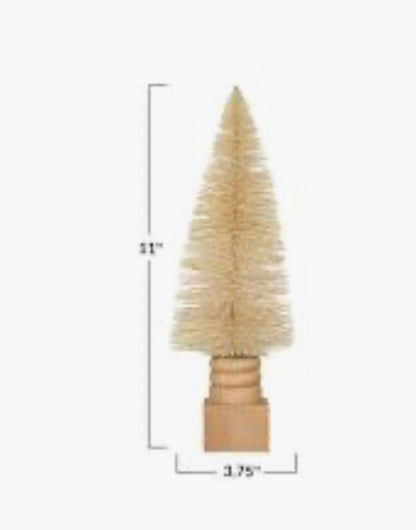 Sisal Bottle Brush Tree w/Wood Base