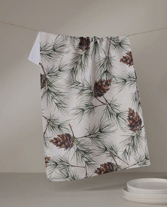 Evergreen Frost Tea Towel