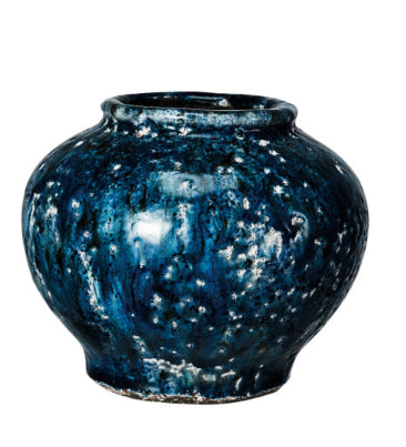 Blue Decorative Terra-cotta Vase-sm
